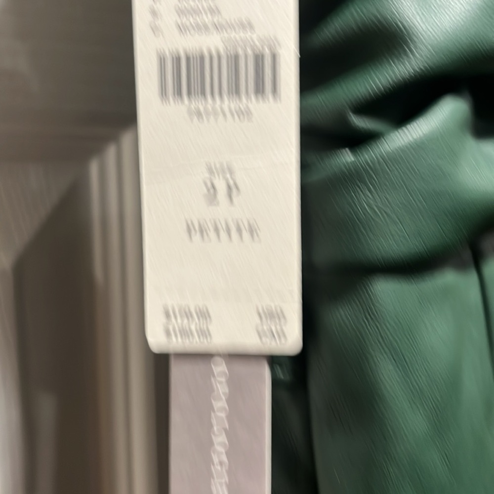 Anthropologie green leather dress size 2P - Picture 5 of 5